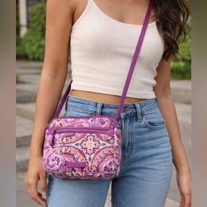 Vera Bradley Women's Paisley Crossbody Bag - Purple and Orange